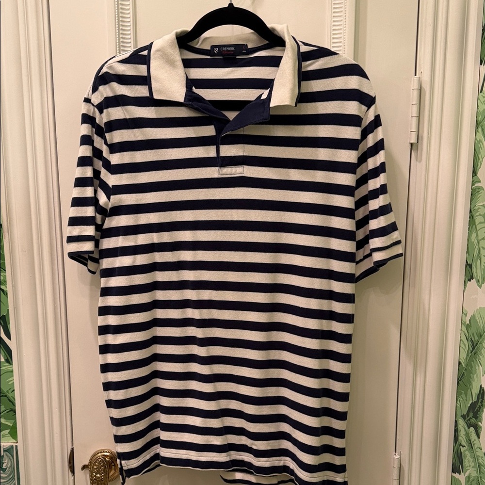 Daniel Cremieux Navy and White Striped Polo